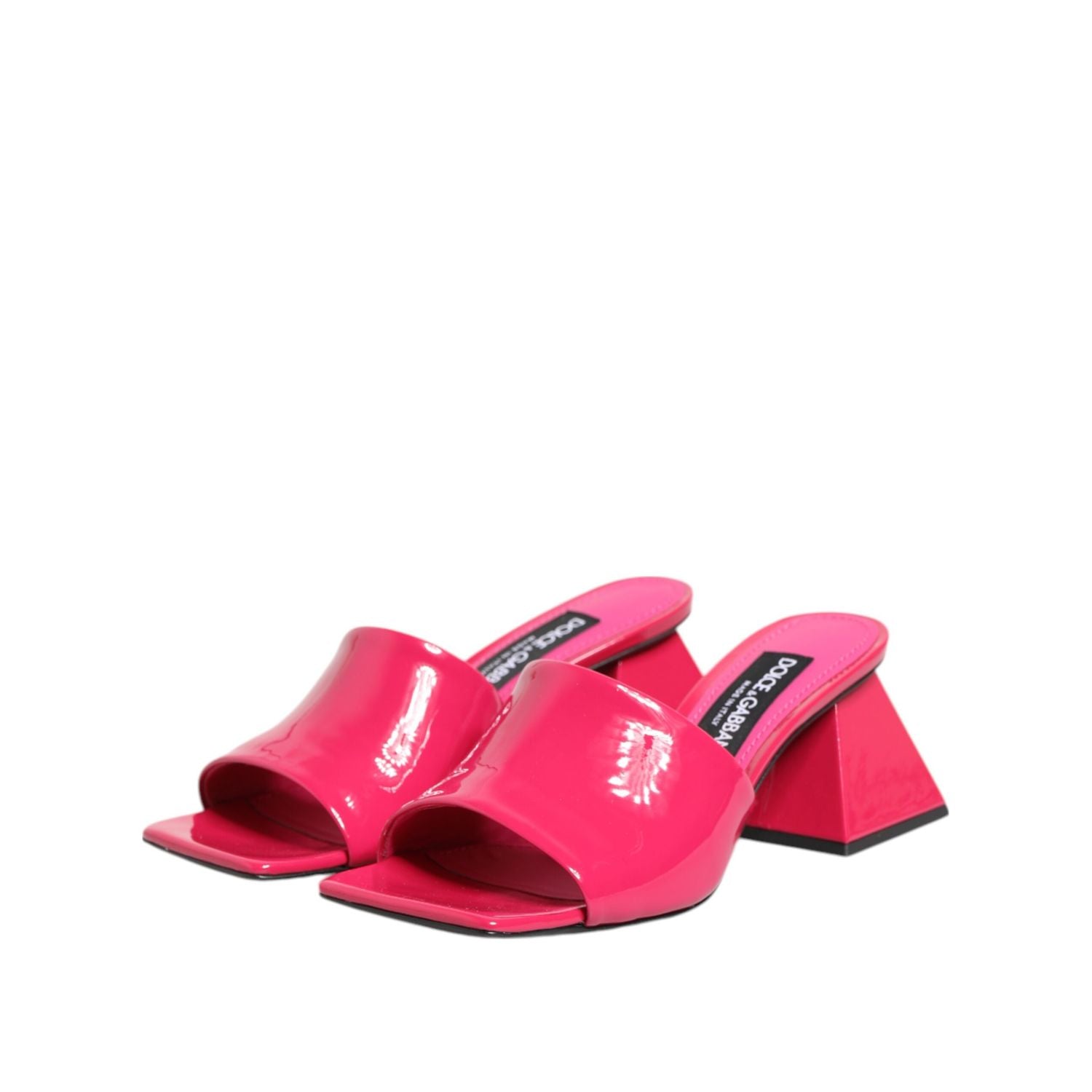 Dolce & Gabbana Pink Open Toe Block Heel Mules Sandals Shoes