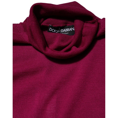 Dolce & Gabbana Fuchsia Wool Long Sleeves Turtleneck Sweater