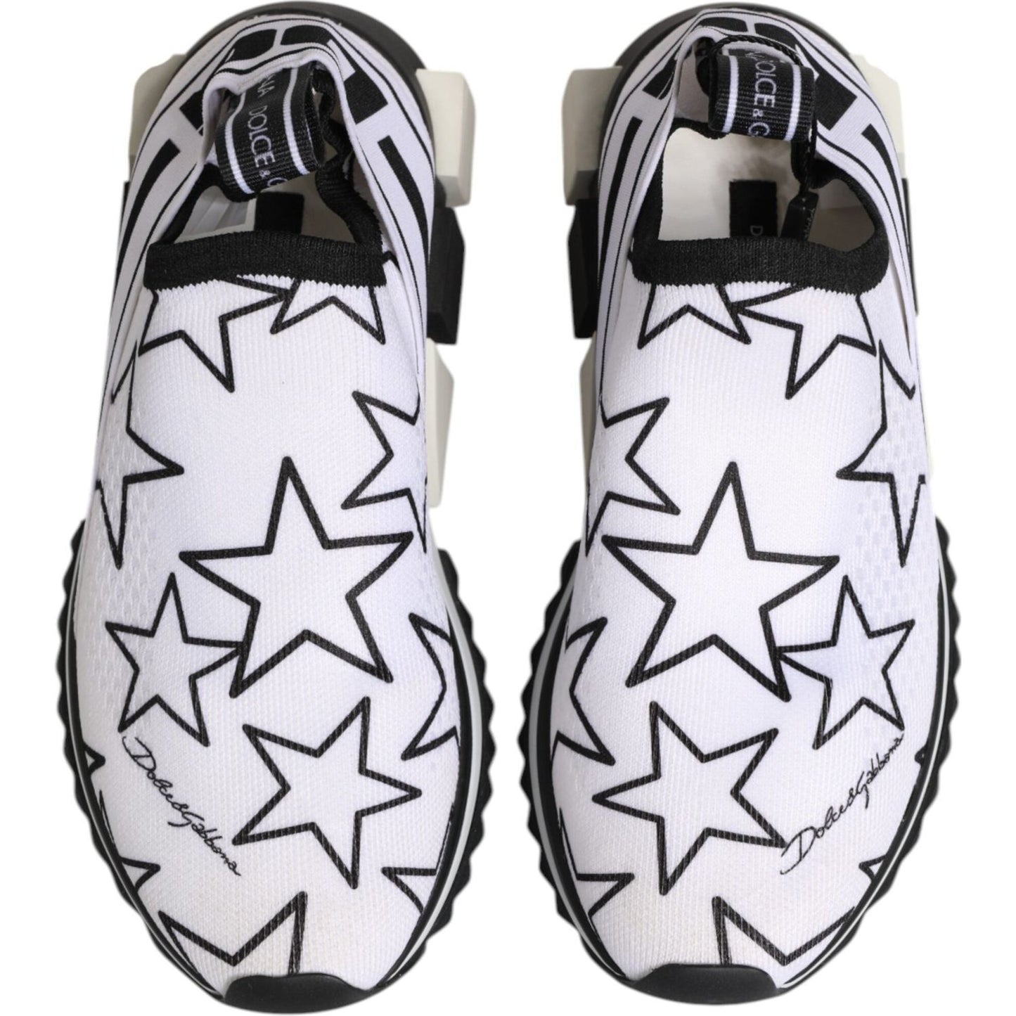 Dolce & Gabbana White Stars Sorrento Low Top Sneakers Shoes LA12778-36
