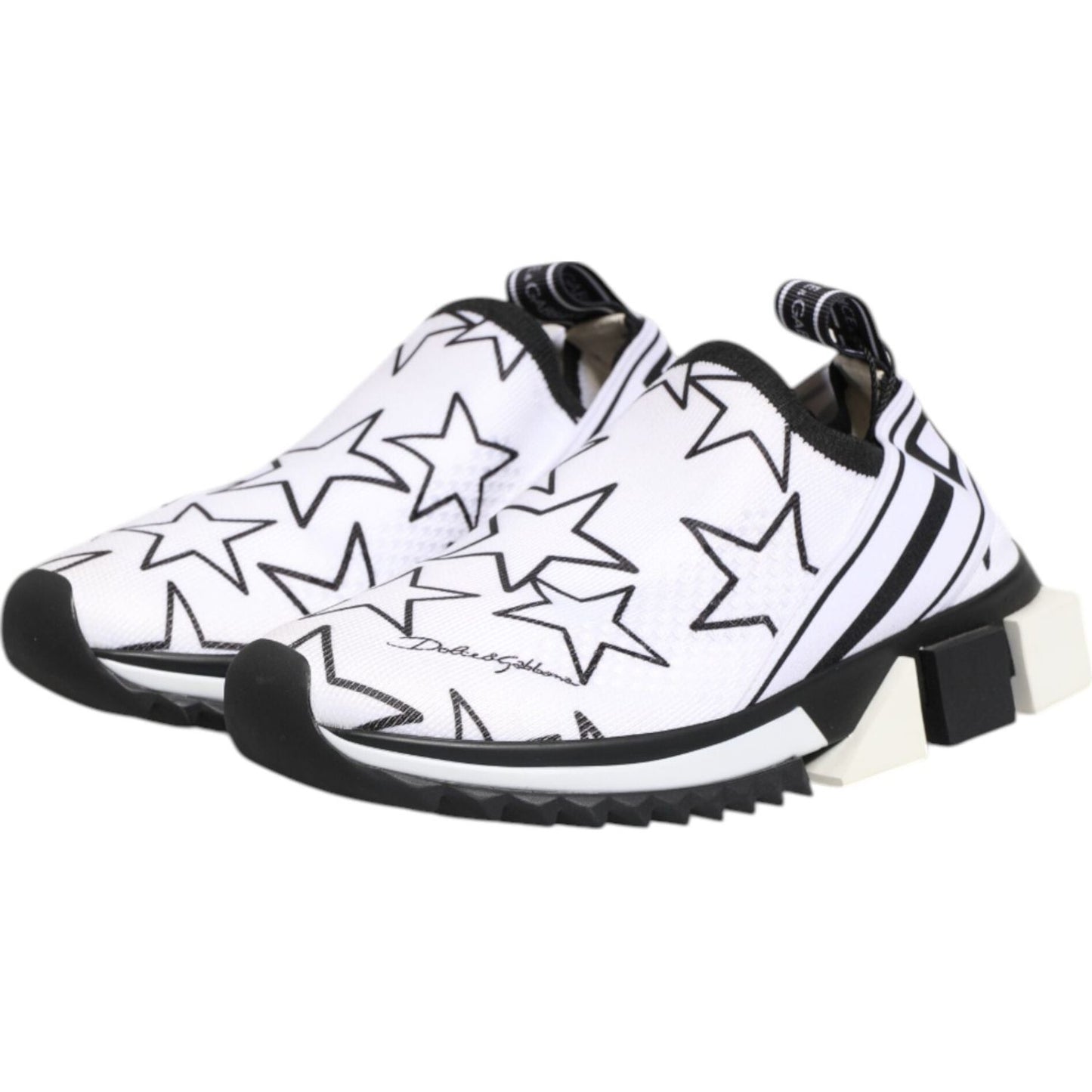 Dolce & Gabbana White Stars Sorrento Low Top Sneakers Shoes LA12778-36