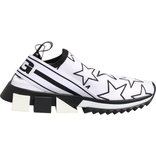 Dolce & Gabbana White Stars Sorrento Low Top Sneakers Shoes LA12778-36