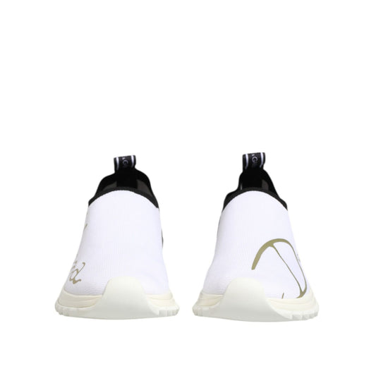 Dolce & Gabbana White Black Low Top Sorrento Sneakers Shoes