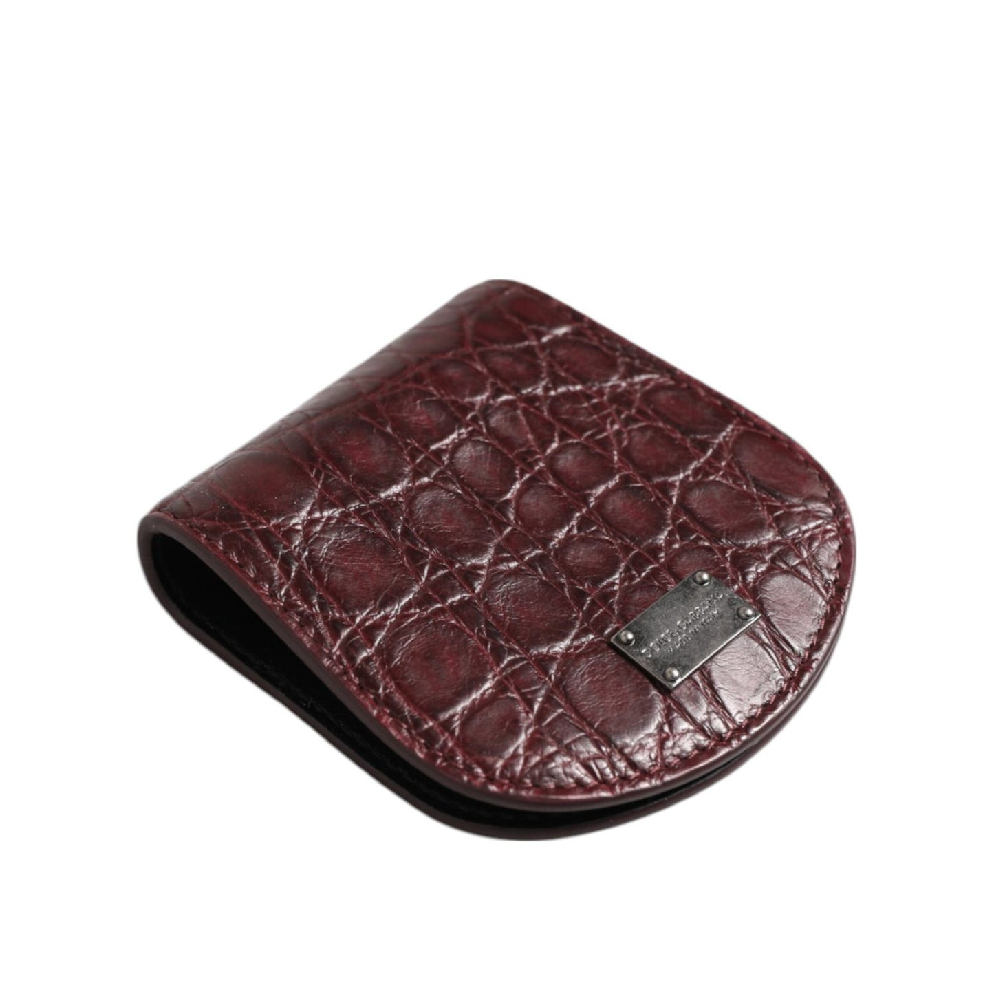 Dolce & Gabbana Burgundy Exotic Skin Coin Condom Case Holder Pocket Wallet