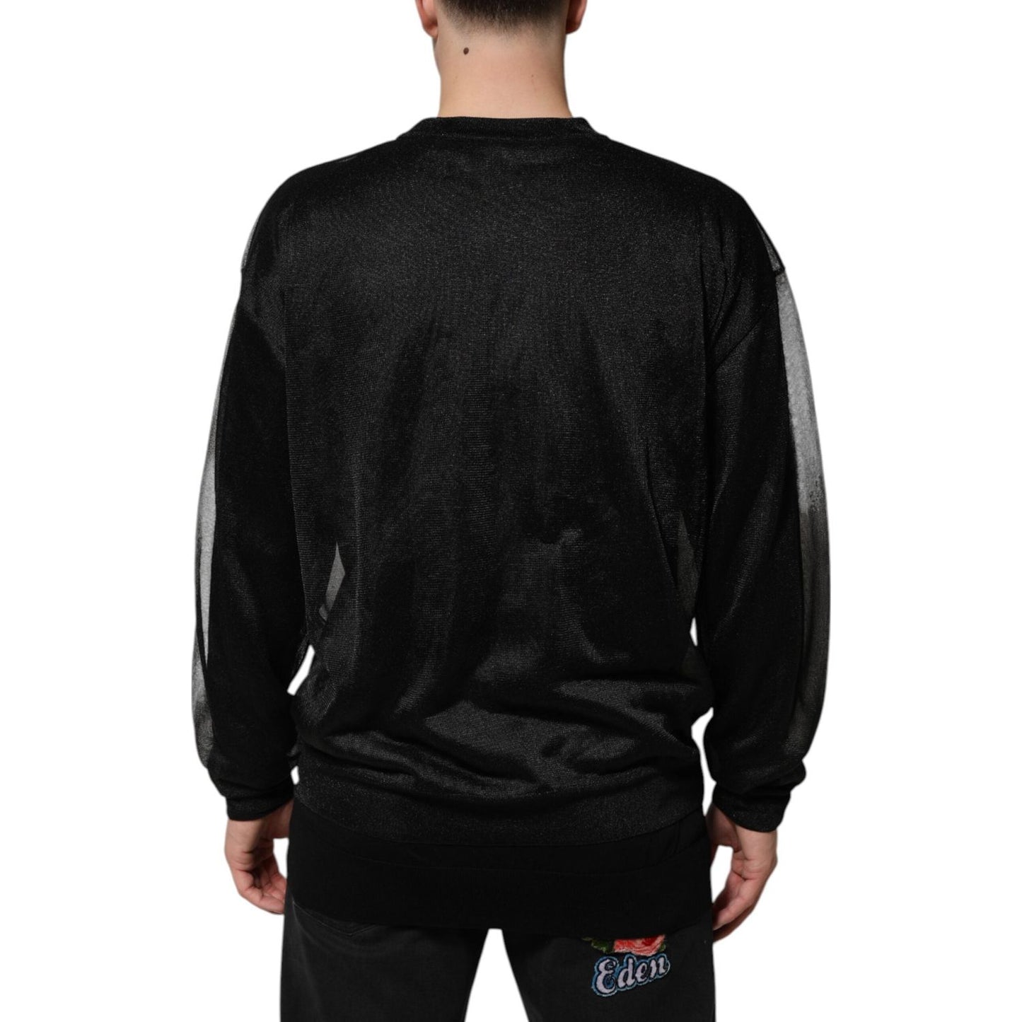Dolce & Gabbana Black Polyester Pullover Sweatshirt Sweater TSH90638-44
