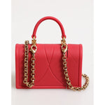 Dolce & Gabbana Red Silicone Devotion Heart Cover Bag Women Airpods Case with chain handles, iconic heart detail in vibrant red.