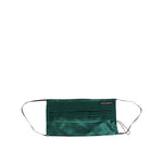 Dolce & Gabbana Green Silk Pleated Elastic Ear Strap Face Mask with logo detail, made in Italy, unisex design.