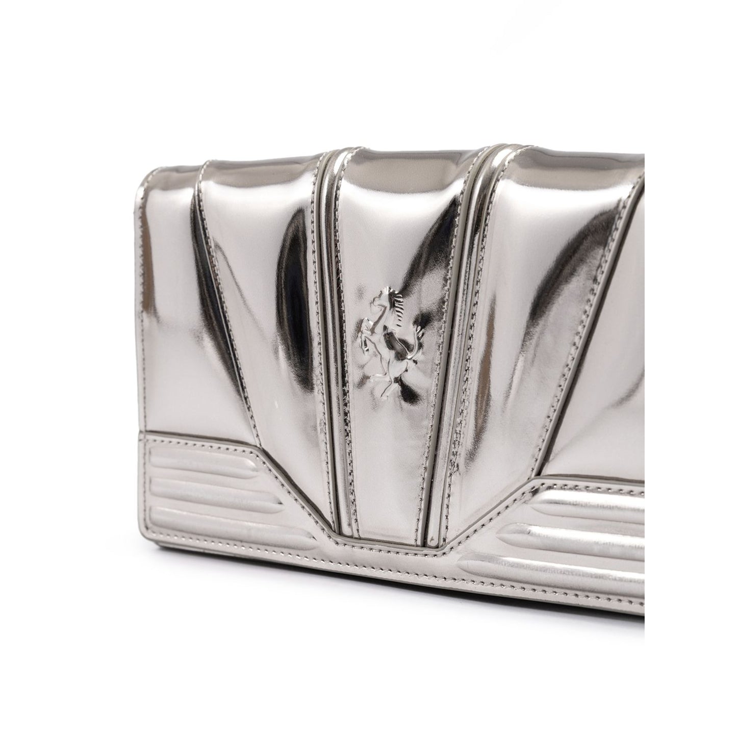 Ferrari Metal Silver GT patent leather bag with chain Ferrari