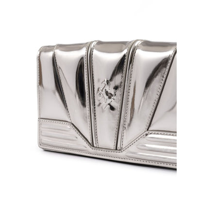 Ferrari Metal Silver GT patent leather bag with chain Ferrari