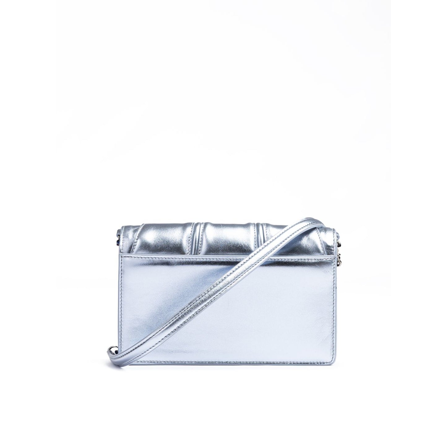 Ferrari Metal light blue GT patent leather bag with chain Ferrari