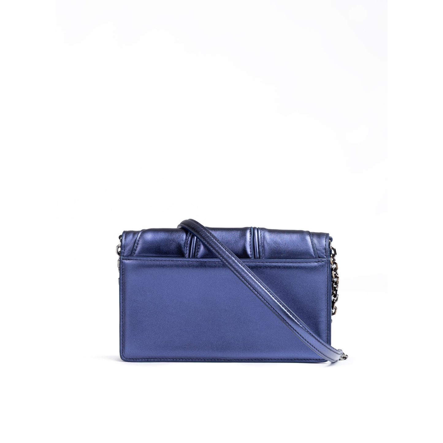 Ferrari Metal blue GT patent leather bag with chain Ferrari