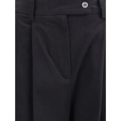 Ella Black Cotton Casual Pants