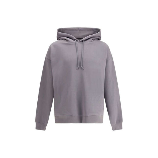 Alt Tag: Y-3 Gray Cotton Sweatshirt with hood and ribbed finishes, featuring a stacked logo and urban style, crafted for comfort and character.
