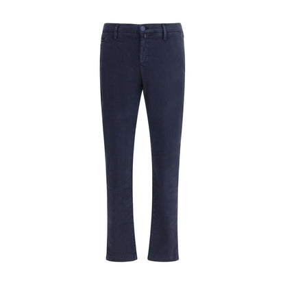 Jacob Cohen Blue Cotton Casual Pants with slim fit and welt pockets.