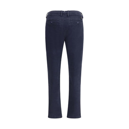 Jacob Cohen Blue Cotton Casual Pants stylish back view AW25 slim fit with welt pockets, perfect for formal or curated casual looks.
