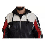 Dolce & Gabbana Black Leather Hooded Blouson Jacket JKT3340-52