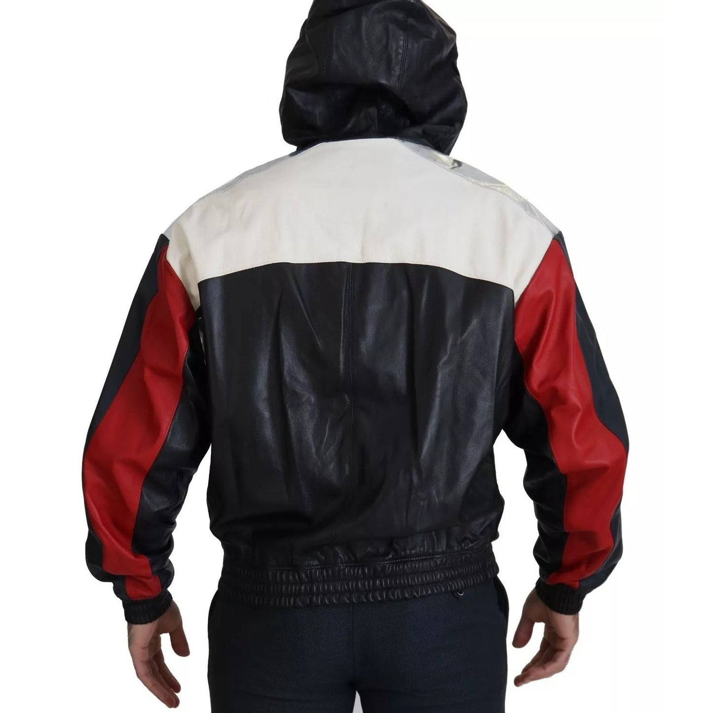 Dolce & Gabbana Black Leather Hooded Blouson Jacket JKT3340-52