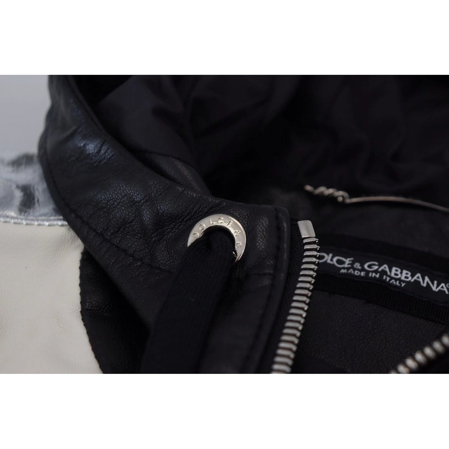 Dolce & Gabbana Black Leather Hooded Blouson Jacket JKT3340-52
