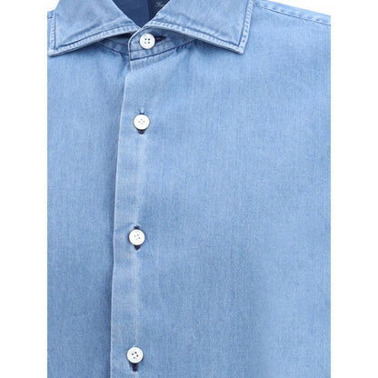 Finamore Blue Denim Shirt