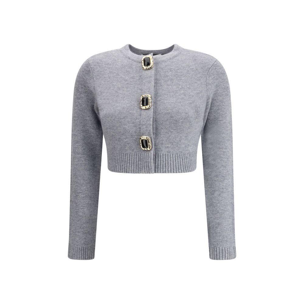 Self-Portrait Wool Cardigan SE-AW25018CAGRGREY-M