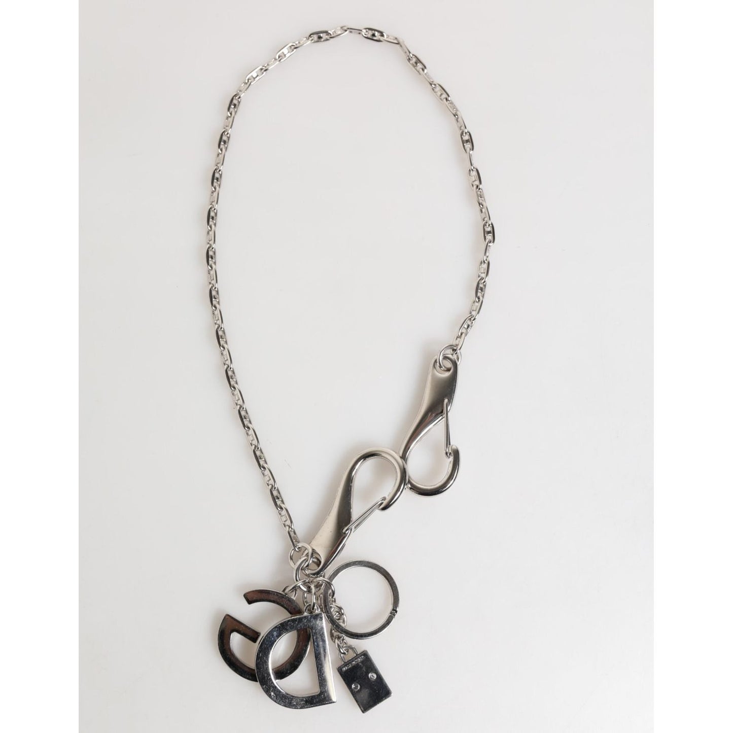 Dolce & Gabbana Silver DG Logo Key Holder Keychain Bag Charm Keyring