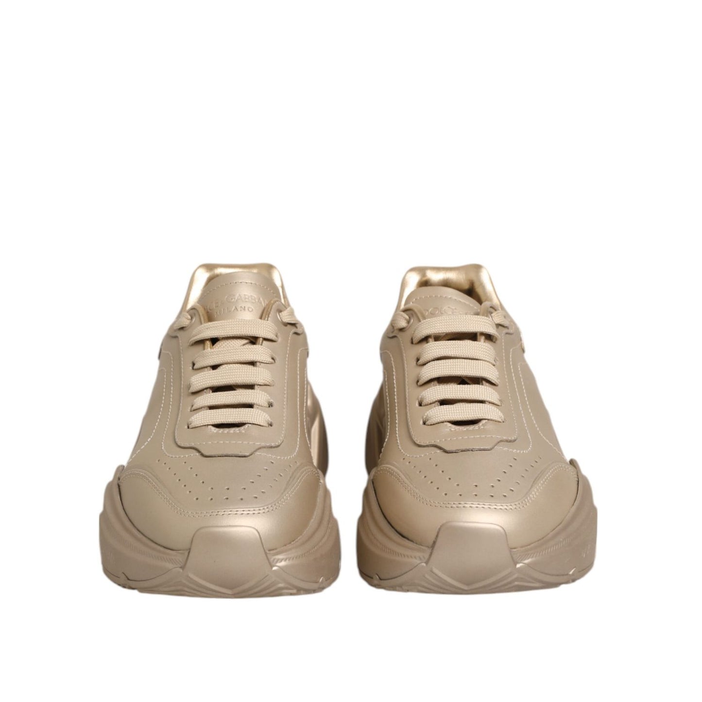 Dolce & Gabbana Gold Leather Daymaster Women Sneaker Shoes
