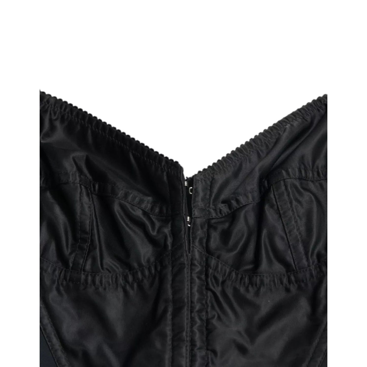 Dolce & Gabbana Black Nylon Bodycon Corset Bustier Mini Dress
