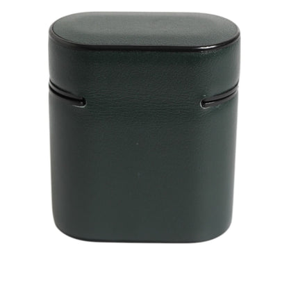 Dolce & Gabbana Army Green Calfskin Leather Logo Flip Holder Airpods Case