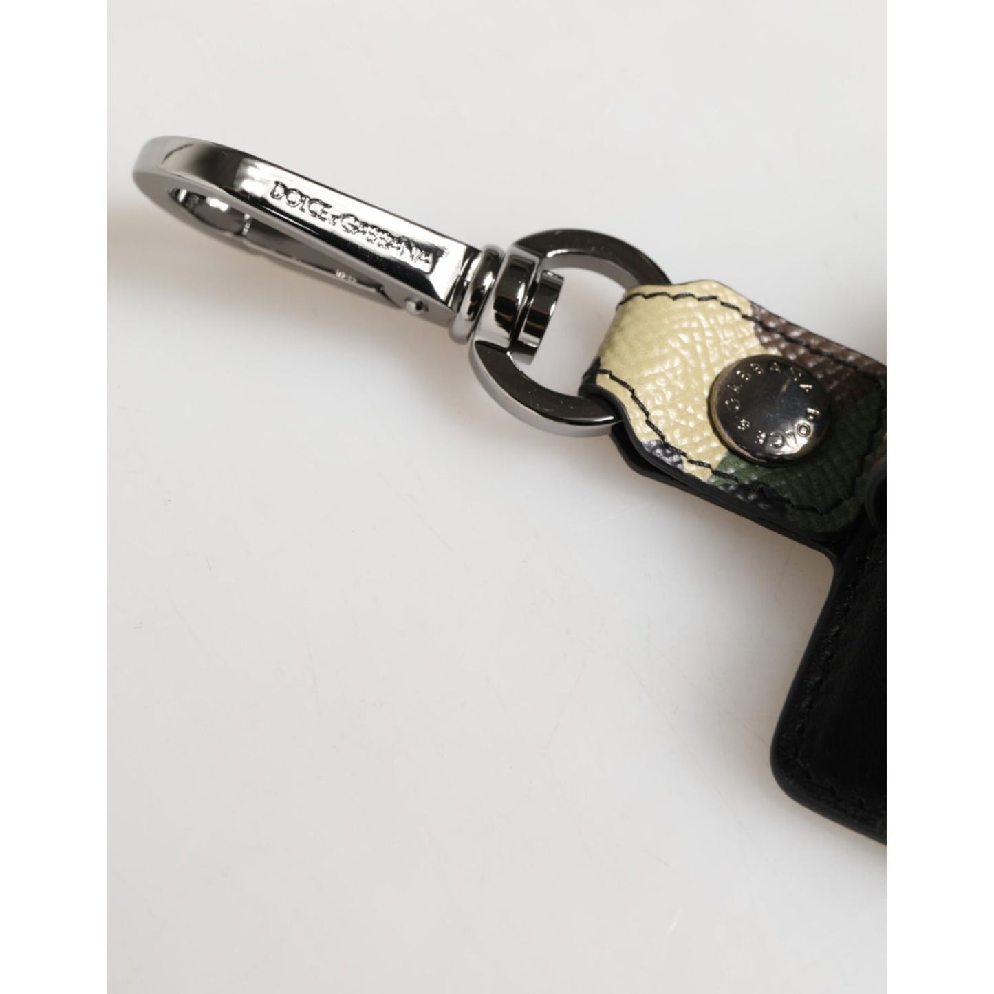 Dolce & Gabbana Multicolor Camouflage Leather Metal Accessory  Airpods Case