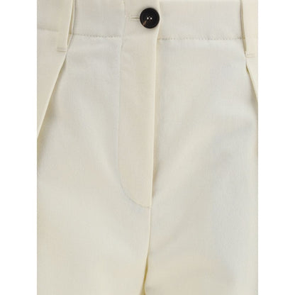 Brunello Cucinelli Cream Cotton Casual Pants