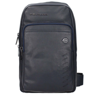 Piquadro Blue Leather Crossbody Bag