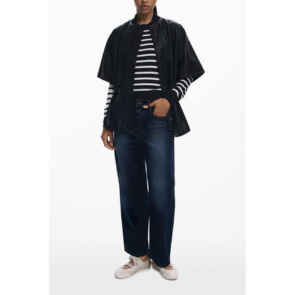 Desigual Black Polyethylene Women Poncho