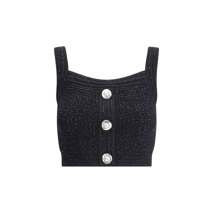 Balmain Black Polyamide Top