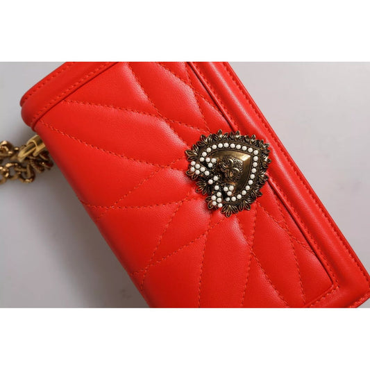 Dolce & Gabbana Red Quilted Devotion Crossbody 11 PRO Phone case bag
