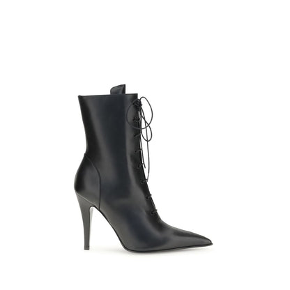 Alexander McQueen Black Calf Leather Bos Taurus Lace-Up Boots