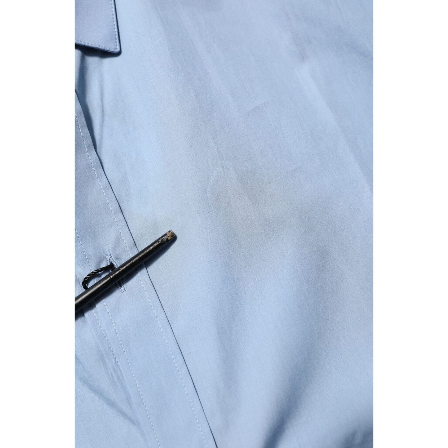 Dolce & Gabbana Blue Cotton Collared GOLD Formal Dress Shirt