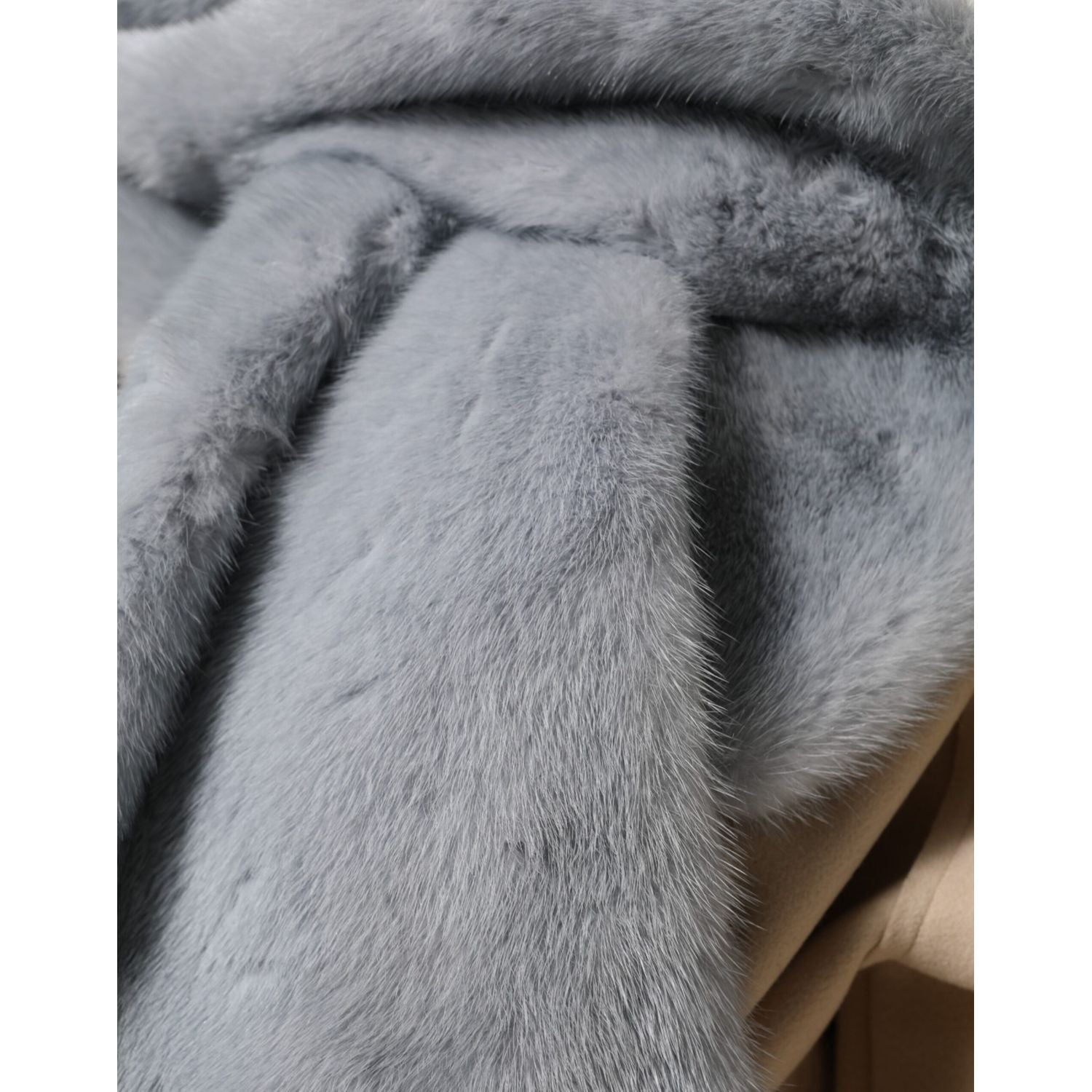 Dolce & Gabbana Powder Blue Mink Fur Neck Warmer Scarf