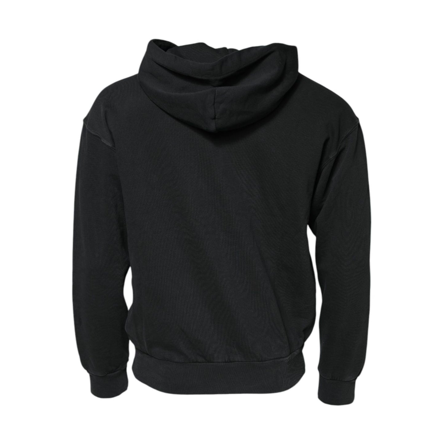 Dolce & Gabbana Black Logo FullZip Hooded Sweatshirt Sweater