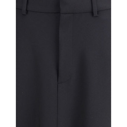 Balenciaga Black Fleece Wool Long Skirt