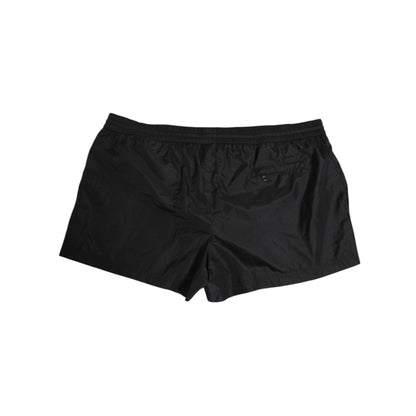 Dolce & Gabbana Black Logo Polyester Beachwear Shorts Swimwear