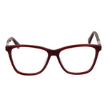 Longchamp Red Women Glasses Frame, acetate full-rim square design, red color, size 52-14-140 with demo plastic lenses.