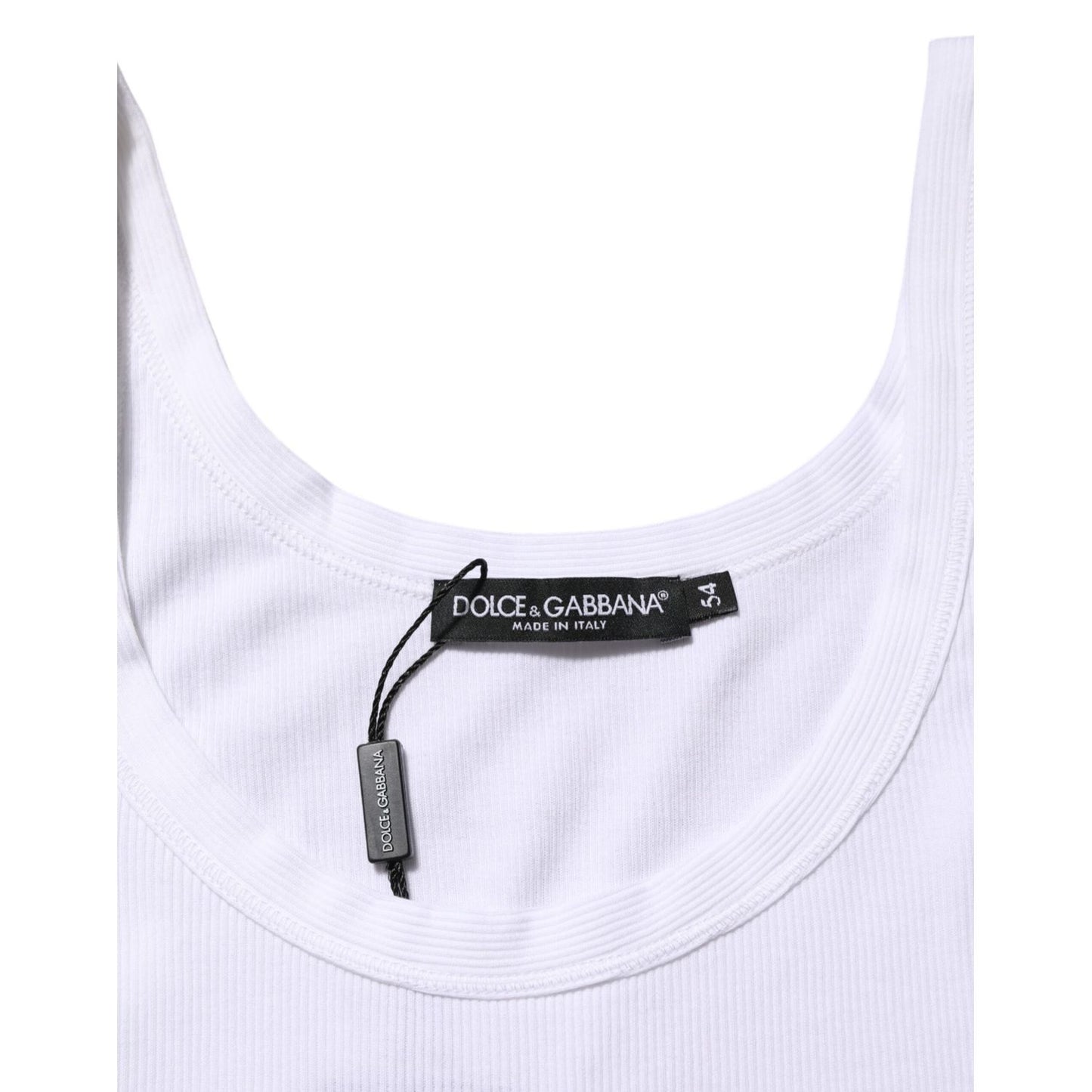 Dolce & Gabbana White Sleeveless Round Neck Tank Top T-shirt