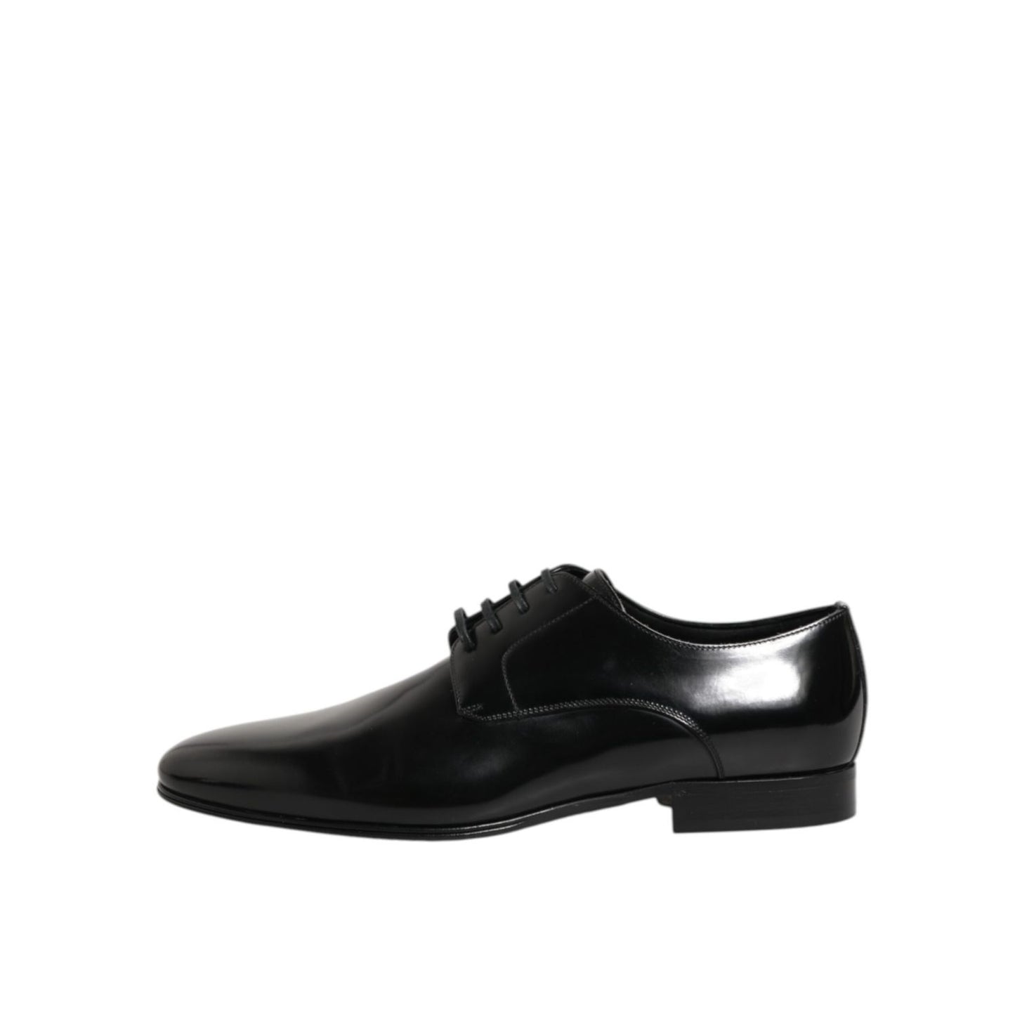 Dolce & Gabbana Black Calfskin Leather Derby Men Dress Shoes