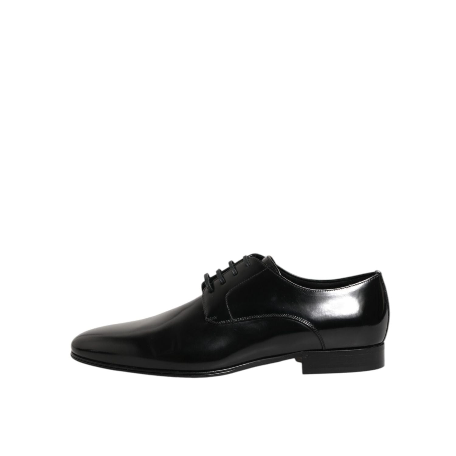 Dolce & Gabbana Black Calfskin Leather Derby Men Dress Shoes