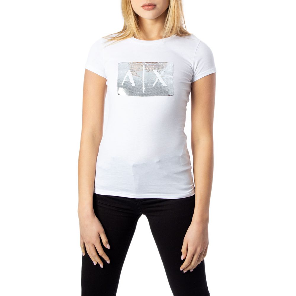 Armani Exchange White Cotton T-Shirt
