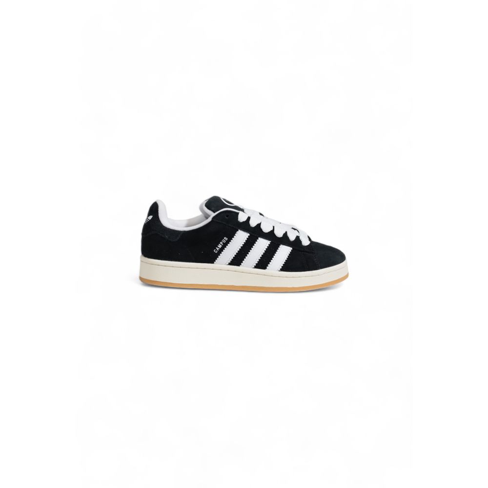 Adidas Black Suede Leather Sneaker with iconic three stripes, showcasing comfort and style for women's casual wear.