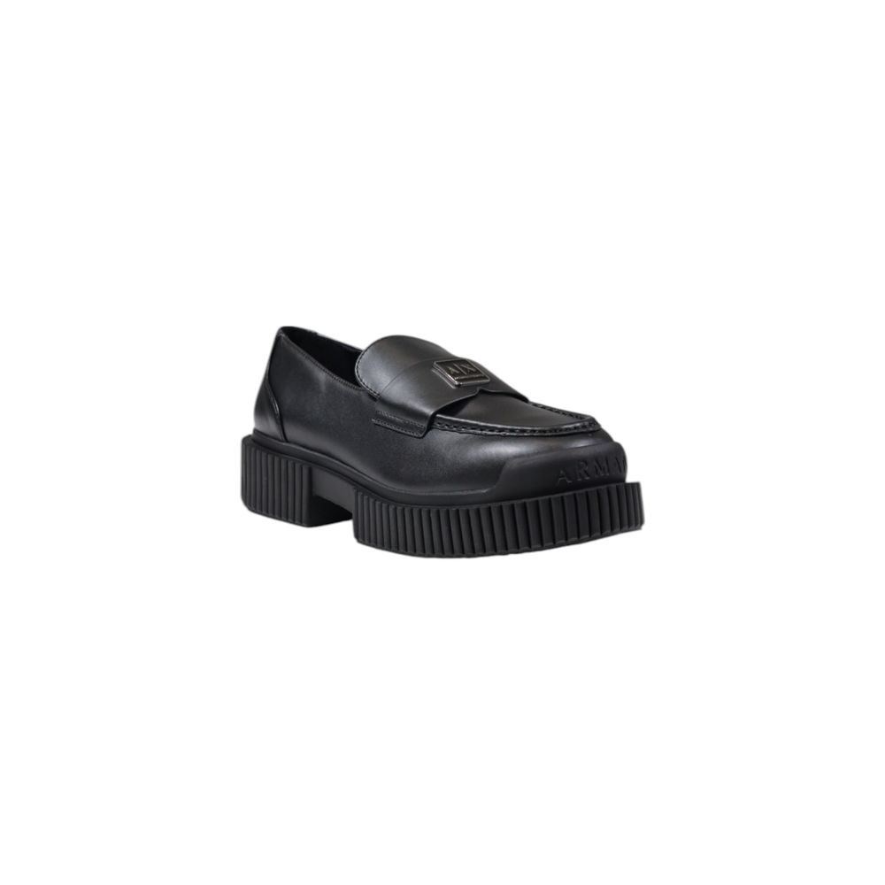 Armani Exchange Black Leather Platform Pumps