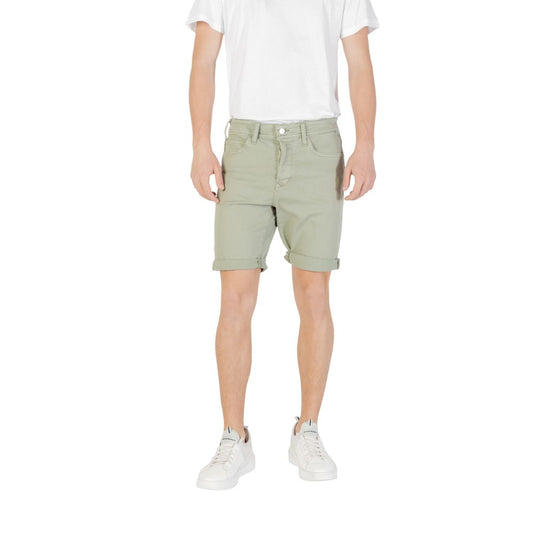 Replay Green Cotton Bermuda Shorts Replay