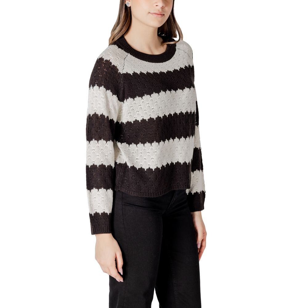 Jacqueline De Yong Black And White Marabou Sweatshirt