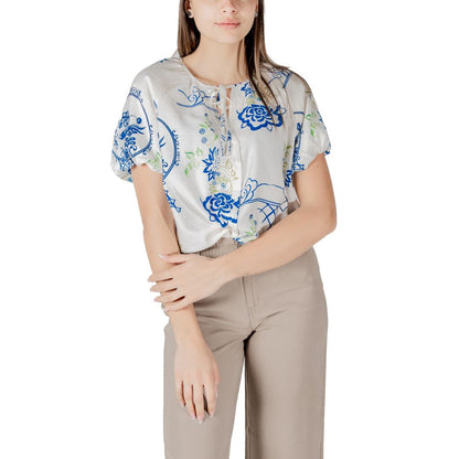 ICHI White Viscose Shortsleeve Shirt 1728,34 | XXS,71956299936,Clothing,ICHI,New with tags,Shirts - Clothing,Shortsleeve - Shirts - Clothing,White,Women