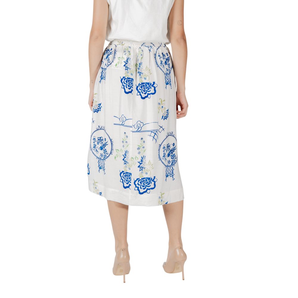 ICHI White Viscose Midi Skirt 1728,71956299936,Clothing,ICHI,IT42|M,Midi - Skirts - Clothing,New with tags,Skirts - Clothing,White,Women